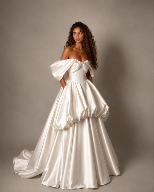 The Bardot — Not every bride wants to be understated. This one is for her, made to measure